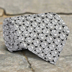 Elegant Shiny Glam Luxury Crystal Diamond Pattern Tie