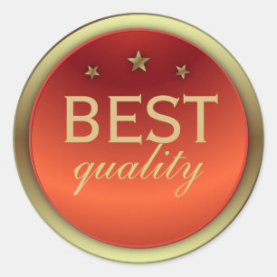 Elegant Shiny Gold and Red Best Quality Label