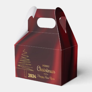  Elegant Shiny Golden Christmas tree Favour Box
