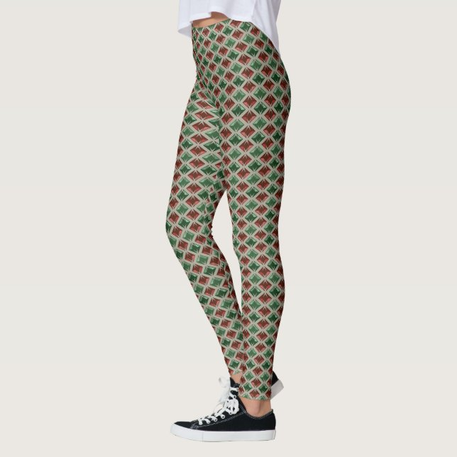 Elegant Shiny Graphical Diamonds on any Colour Leggings (Left)