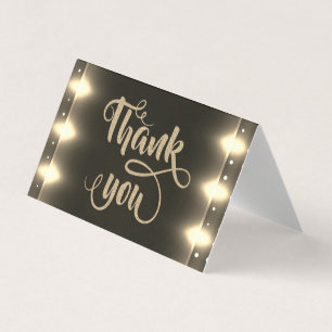Elegant Shiny Lights Glittery Thank You Card