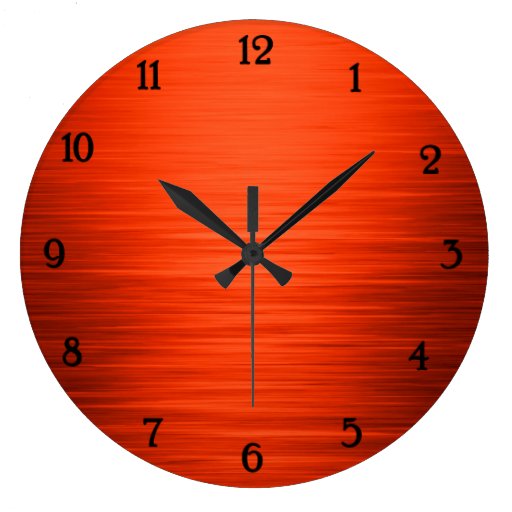 Image of Elegant shiny orange shaded wall clock