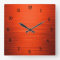 Elegant shiny orange shaded wall clock