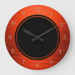 Elegant shiny orange shaded wall clock