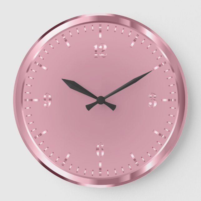 Elegant Shiny Rosegold Acrylic Wall Clock (Front)