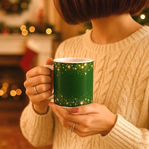 Elegant shiny stars green Mug