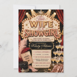 Elegant Showgirl Bachelorette Party Invitation