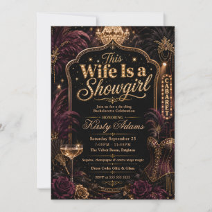 Elegant Showgirl Bachelorette Party Invitation