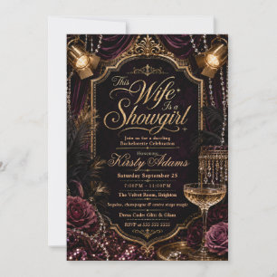 Elegant Showgirl Bachelorette Party Invitation