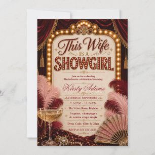 Elegant Showgirl Bachelorette Party Invitation