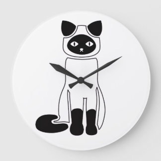 Elegant Siamese Cat Clock – Minimalist Cat Art