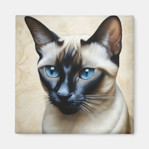 Elegant Siamese Cat Magnet