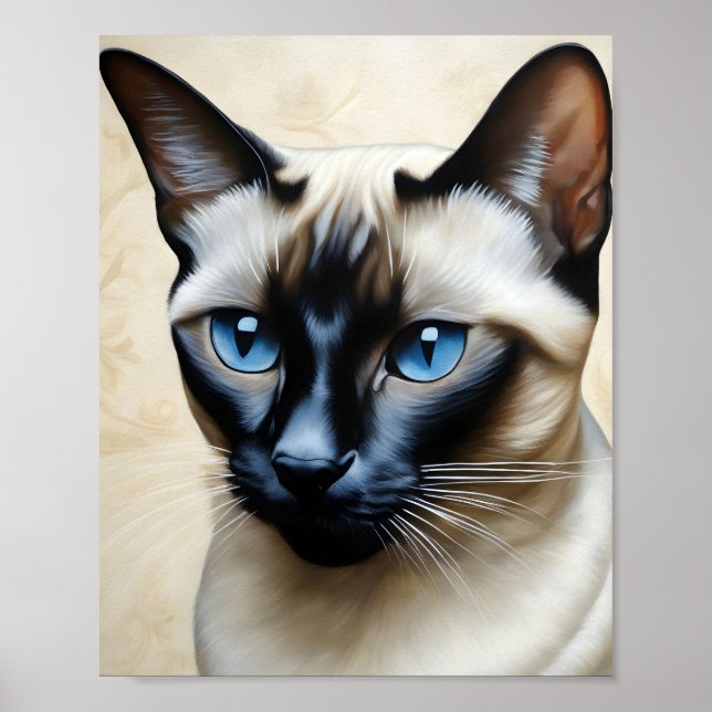 Elegant Siamese Cat Poster (Front)