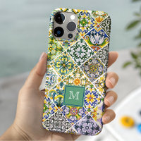 Elegant Sicilian Mediterranean green tiles