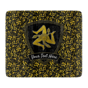 Elegant Sicilian Trinacria Your Text Cutting Board