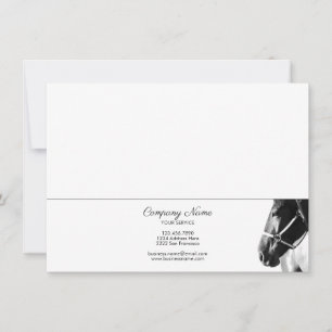 Elegant Side Horse Head BW Personalised Stationery Card