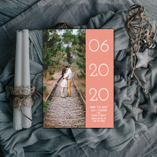 Elegant Side Swept Photo Save the Date   Coral