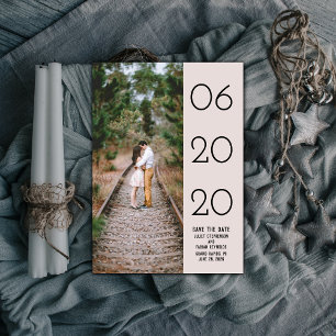 Elegant Side Swept Photo Save the Date   Mauve