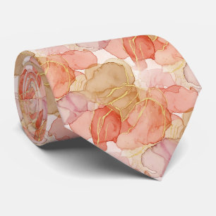 Elegant Sienna Taupe Gold Marble Fluid Tie