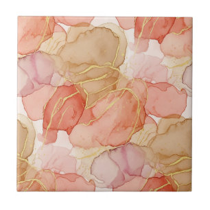 Elegant Sienna Taupe Gold Marble Fluid Tile
