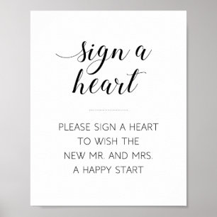 Elegant Sign A Heart Wedding Sign