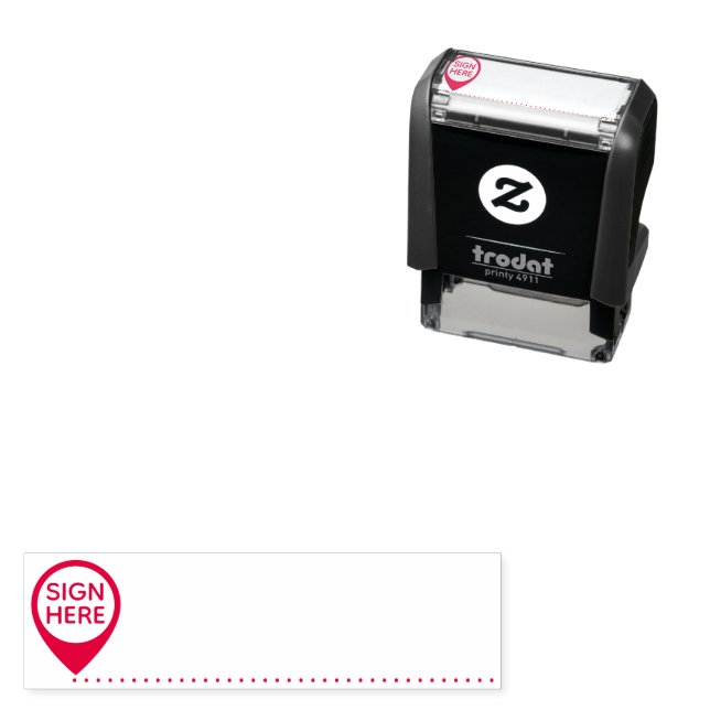 Elegant Sign Here Arrow Page Flag Indicator Mini Self-inking Stamp (In Situ)