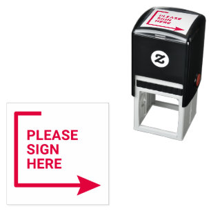 Elegant Sign Here Arrow Page Flag Indicator Notary Self-inking Stamp