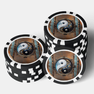 Elegant sign of yin yang poker chips