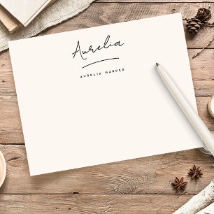 Elegant Signature Personalised Stationery Ivory Card