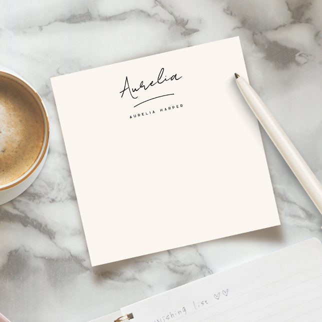 Elegant Signature Personalised Stationery Ivory Card (Creator Uploaded)