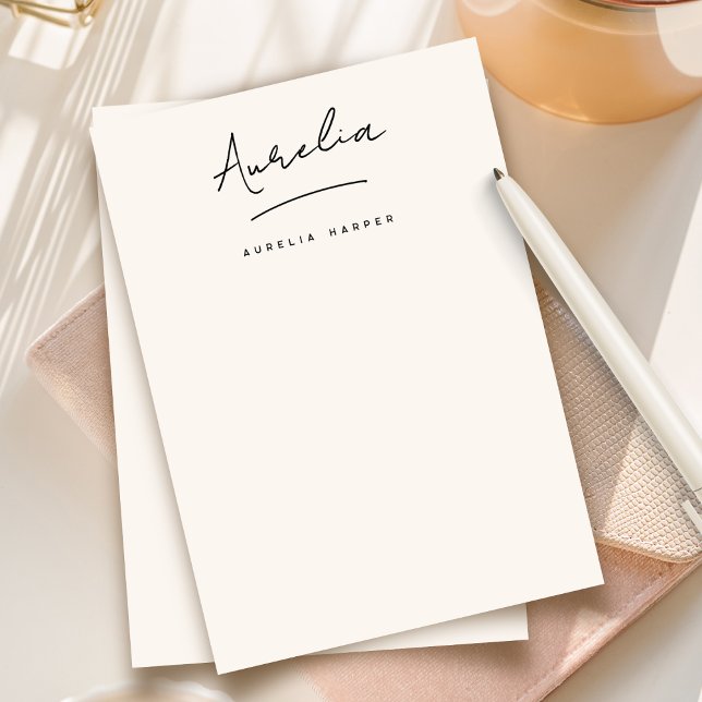 Elegant Signature Personalised Stationery Ivory Card (Creator Uploaded)