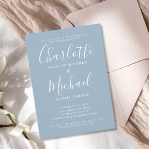 Elegant Signature Script Engagement Party Invitation