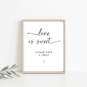 Elegant Signature Script Love Is Sweet Favour Pedestal Sign
