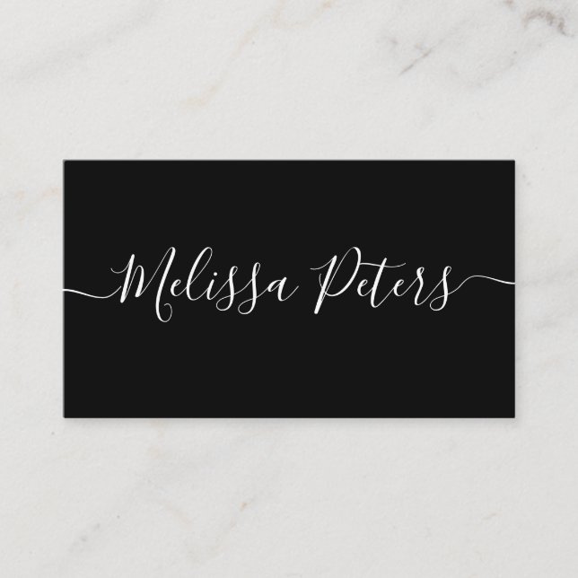 Elegant Signature Script Modern Minimalist Business Card (Front)