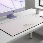 Elegant Signature Script Monogram Pink Desk Mat<br><div class="desc">Experience the pinnacle of personalised elegance with our bespoke desk mat, tailored for the discerning individual. Designed with a minimalist ethos, this mat epitomises refined sophistication, effortlessly elevating any workspace. At its core, your first name graces the surface in a script signature style, seamlessly paired with your last name presented...</div>