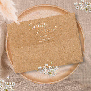 Elegant Signature Script Rustic Return Address Envelope