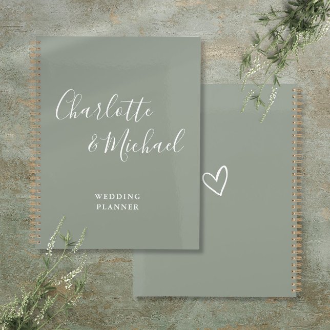 Elegant Signature Script Sage Green Wedding Planner (Elegant Signature Script Sage Green Wedding Planner)
