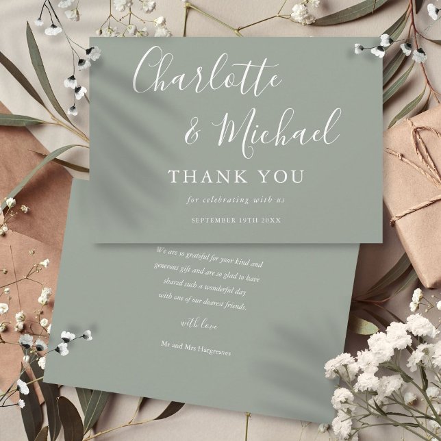 Elegant Signature Wedding Thank You Card (Elegant Signature Wedding Thank You)