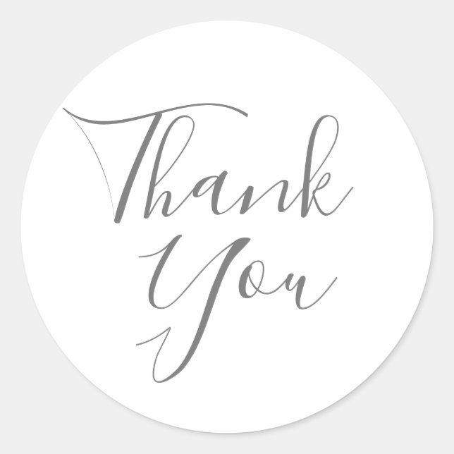 Elegant Signature Wedding Thank You Favour Classic Round Sticker (Front)