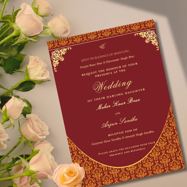 Elegant Sikh Wedding | Punjabi Wedding Invitation (Creator Uploaded)