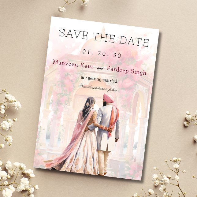 Elegant Sikh wedding Save the date template (Creator Uploaded)