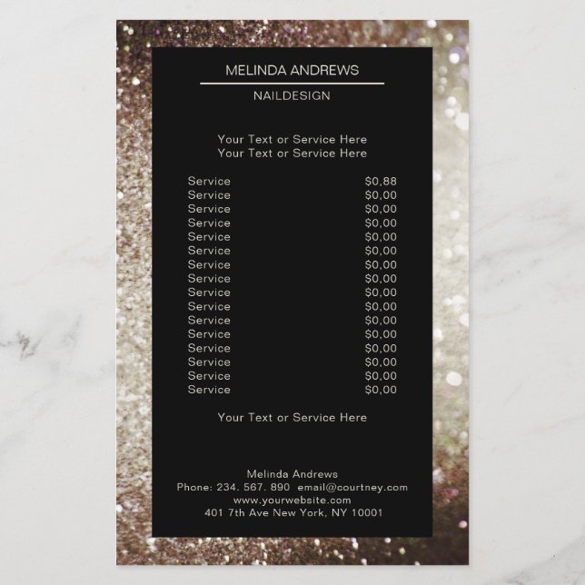Elegant Silber Gold beidseitig Flyer (Back)