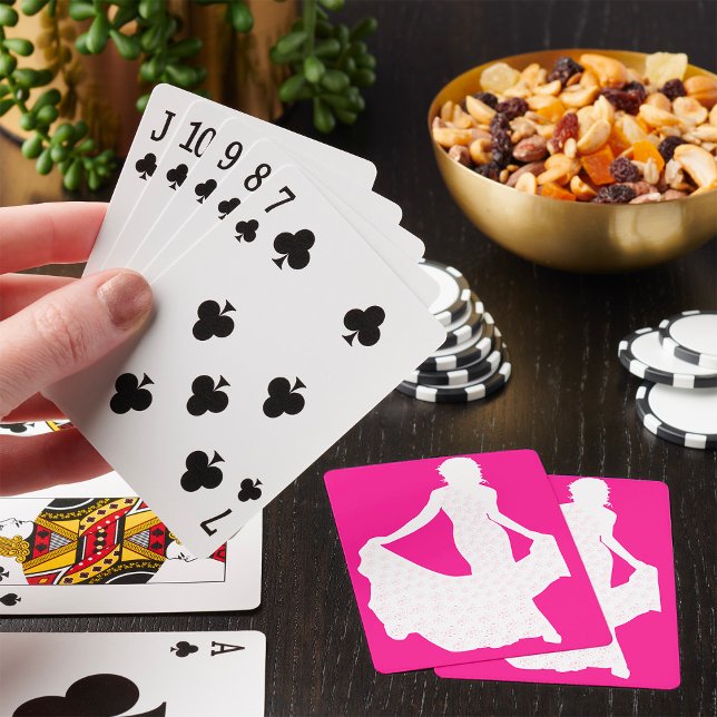 Elegant Silhouette of a Woman in Flowing Gown  Playing Cards (Creator Uploaded)