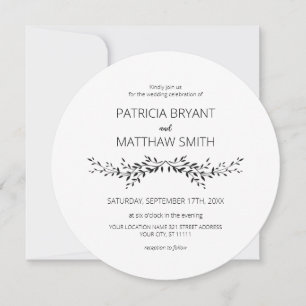 Elegant silhouette of leaves Wedding Invitation