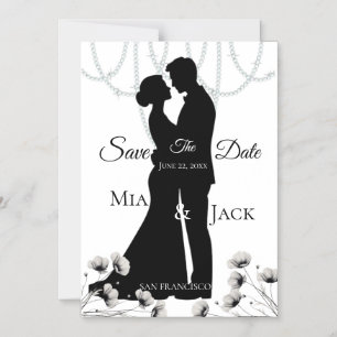 Elegant Silhouette Wedding Save The Date Card 