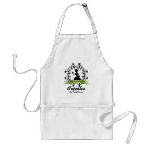 Elegant Silhouette Woman Bakery Business Apron