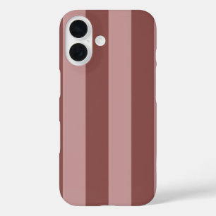 Elegant Silk Rose and Shy Pink Striped Pattern iPhone 16 Case