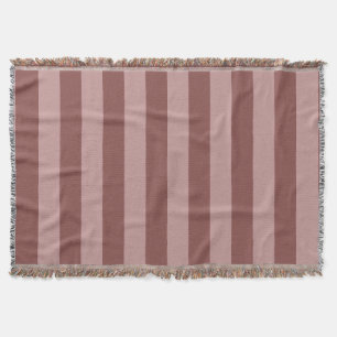 Elegant Silk Rose and Shy Pink Striped Pattern Throw Blanket