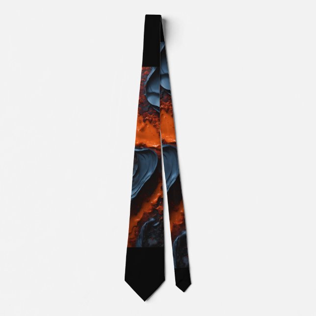 "Elegant Silk Tie with Modern Geometric Patterns" (Front)