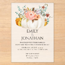 Elegant Silk White Fall Pumpkin Autumn Wedding